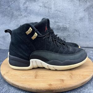 Nike Air Jordan 12 Retro Shoe Boys Size 6.5Y Reverse Taxi Black White 153265-017